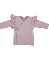 Overslagshirtje rib Ruffle oud roze