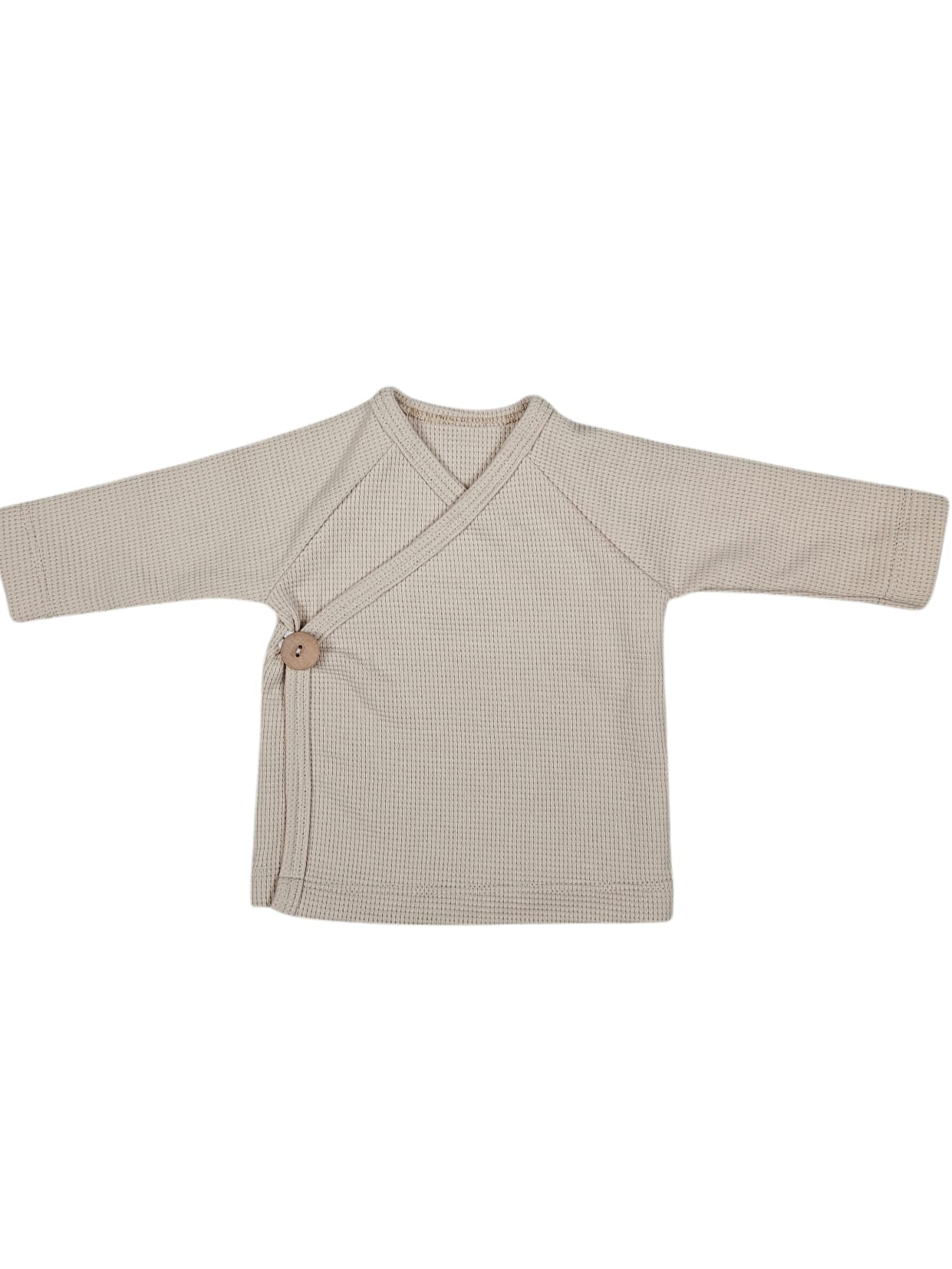 Overslagshirtje licht beige wafel| UNISEX