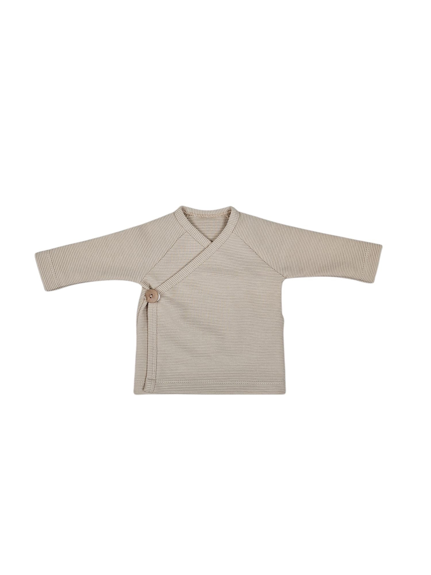 Rib overslagshirtje licht beige | UNISEX