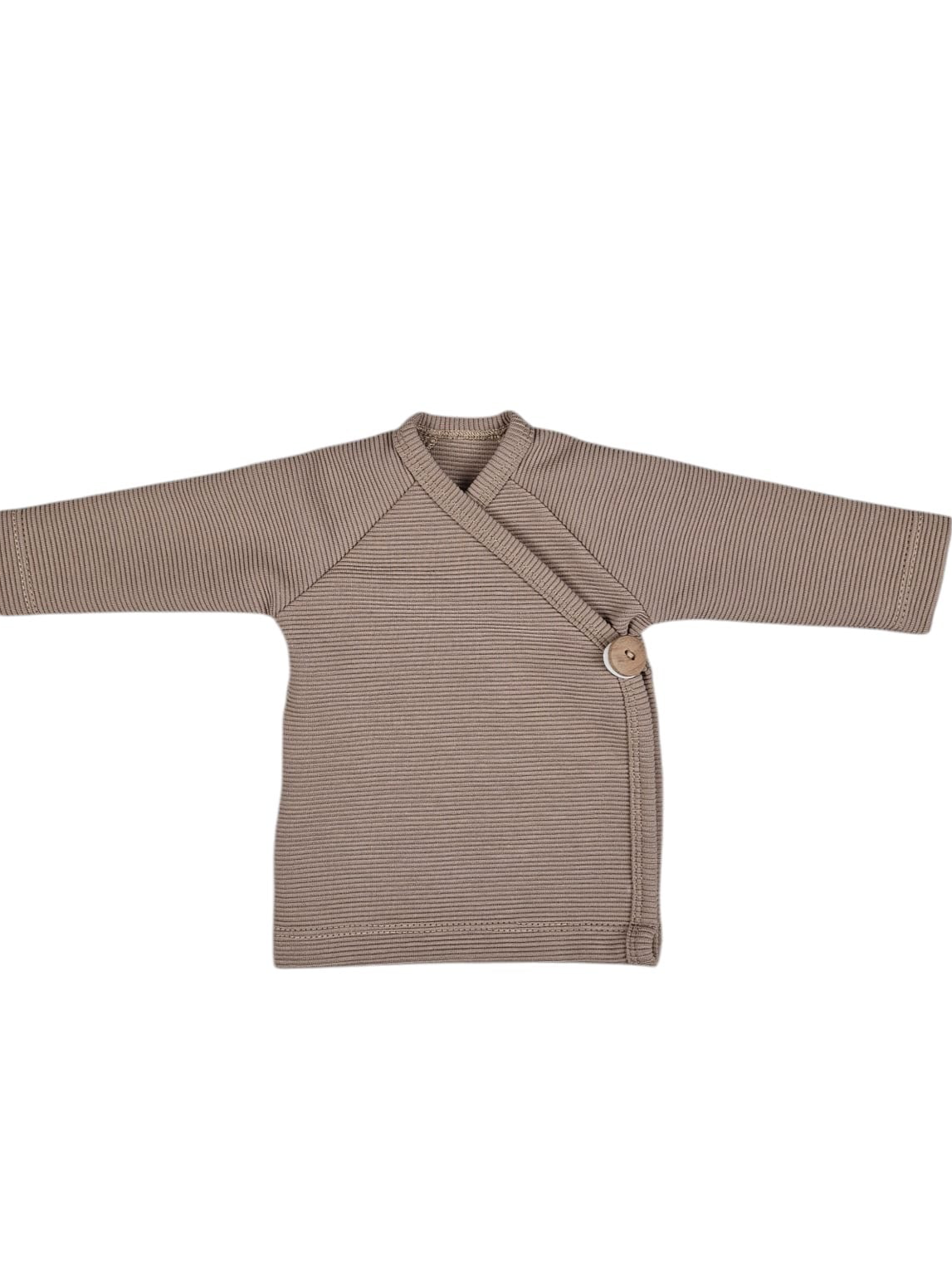 Overslagshirtje rib taupe | Unisex