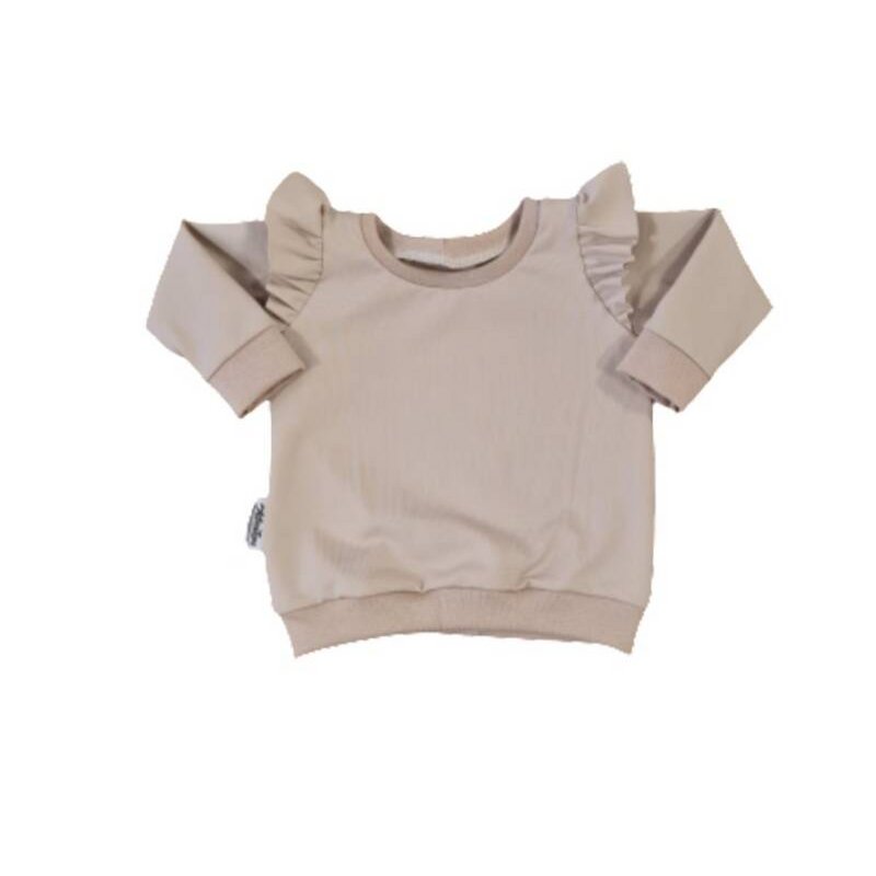 Kindertrui Beige met Ruches - Comfortabele Sweater voor Meisjes